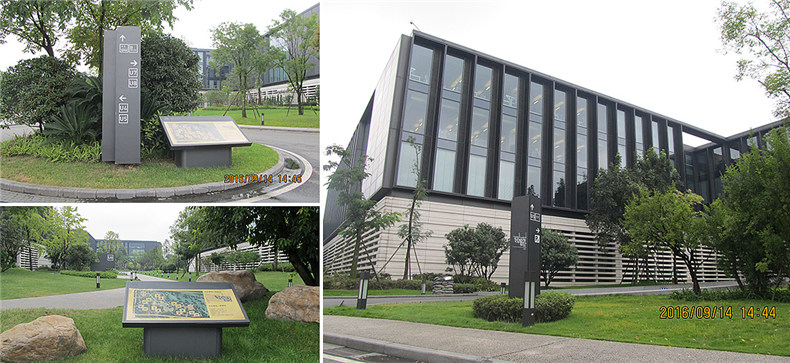 看了這組辦公園區導視系統設計 原來(lái)國內大佬公司不止企業(yè)做得牛!