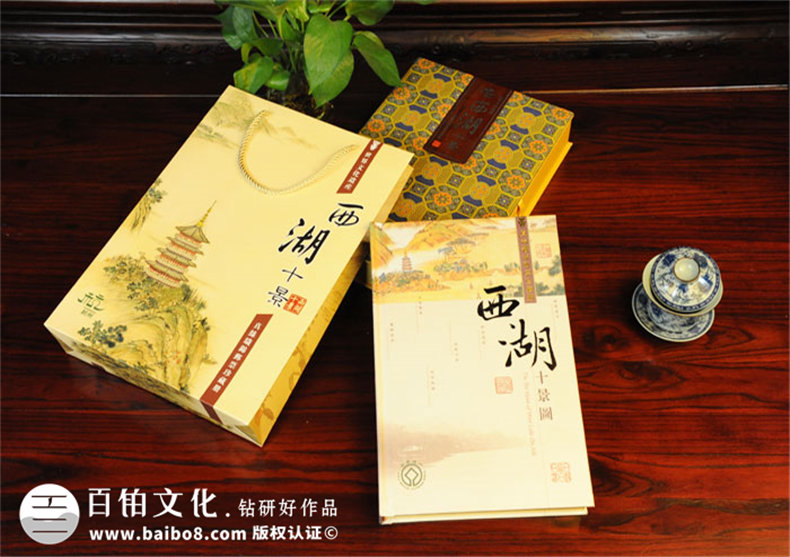 西湖十景中式復古卡書(shū)裝訂設計-成都卡書(shū)制作
