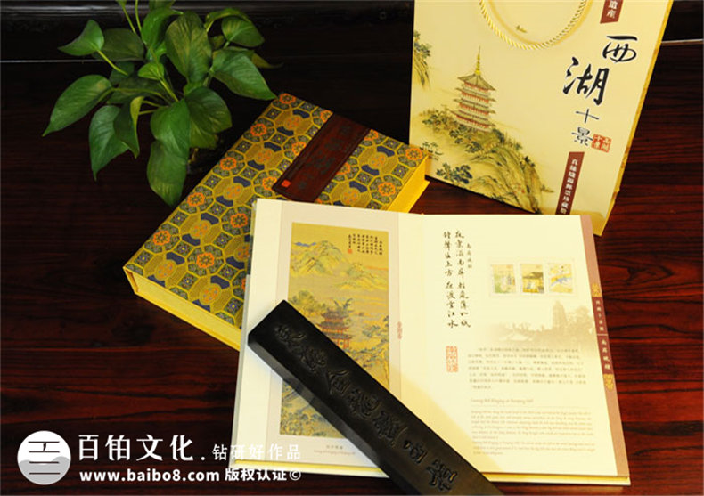 西湖十景中式復古卡書(shū)裝訂設計-成都卡書(shū)制作