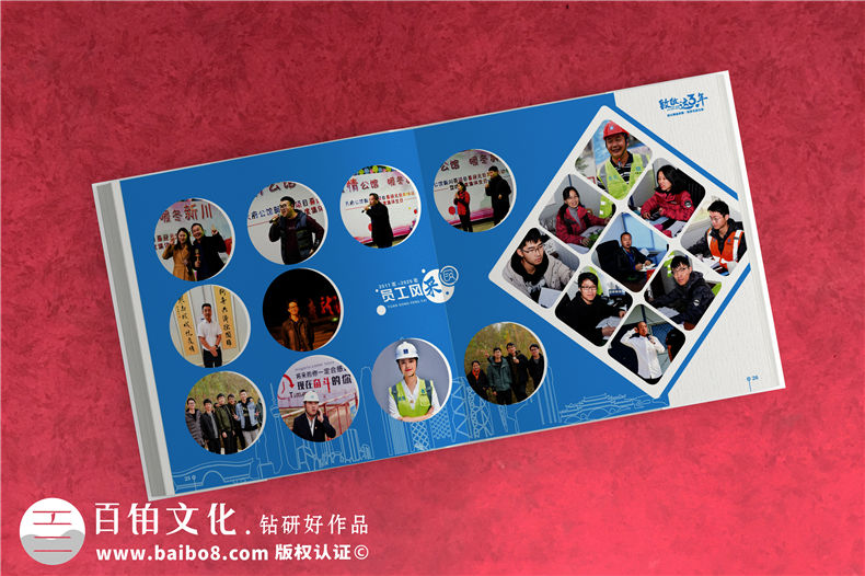建筑工程項目部宣傳圖冊設計-施工重點(diǎn)項目結束管理人員紀念畫(huà)冊