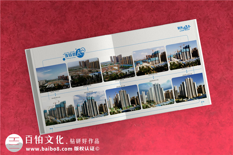 建筑工程項目部宣傳圖冊設計-施工重點(diǎn)項目結束管理人員紀念畫(huà)冊