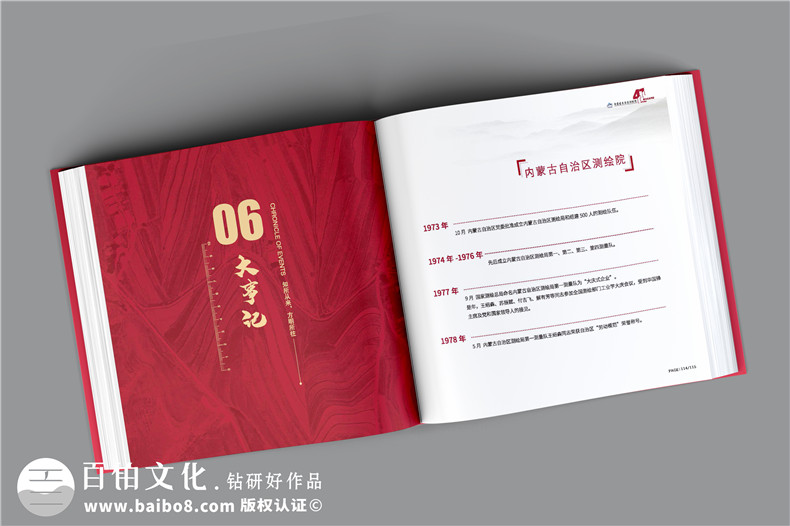 單位40周年紀念冊-測繪院企業(yè)40周年慶畫(huà)冊設計怎么做