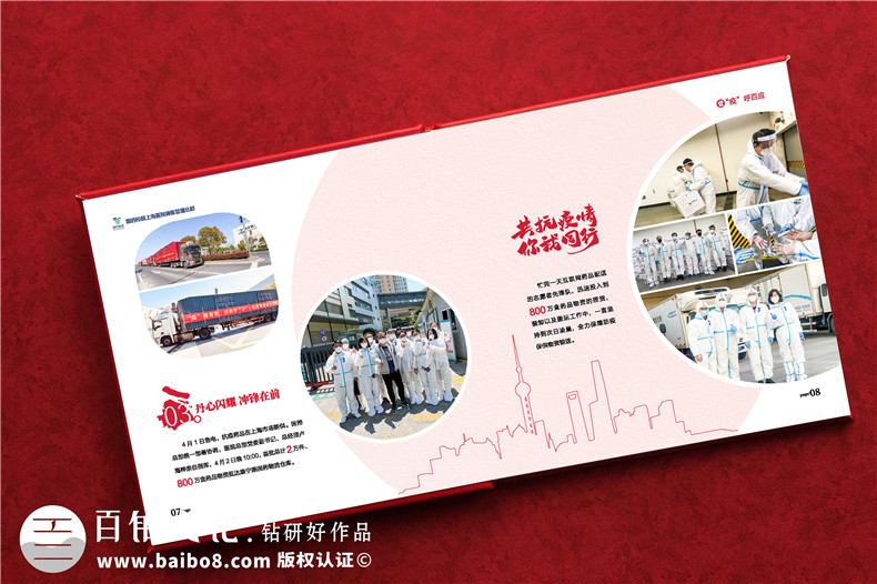 抗疫紀念畫(huà)冊設計-單位抗擊疫情志愿者事跡宣傳圖冊影集