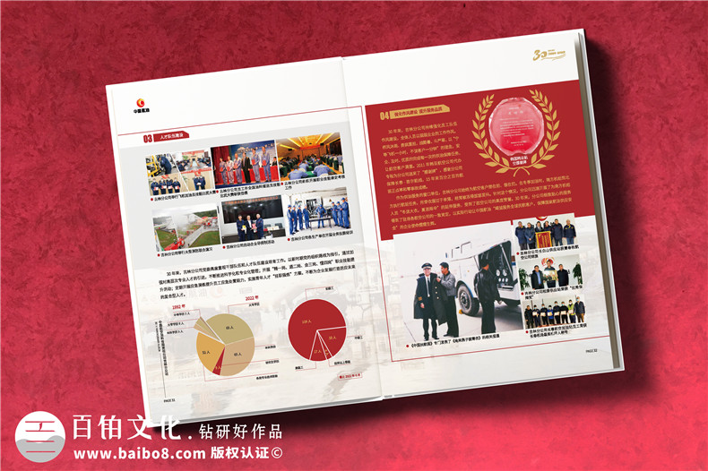 公司成立三十周年紀念畫(huà)冊-單位30周年圖冊?xún)热菰O計