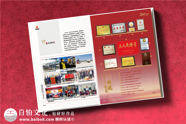 公司成立三十周年紀念畫(huà)冊-單位30周年圖冊?xún)热菰O計