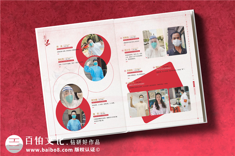 疫情防控志愿者照片制作抗疫圖畫(huà)冊-街道疫情防控紀念冊