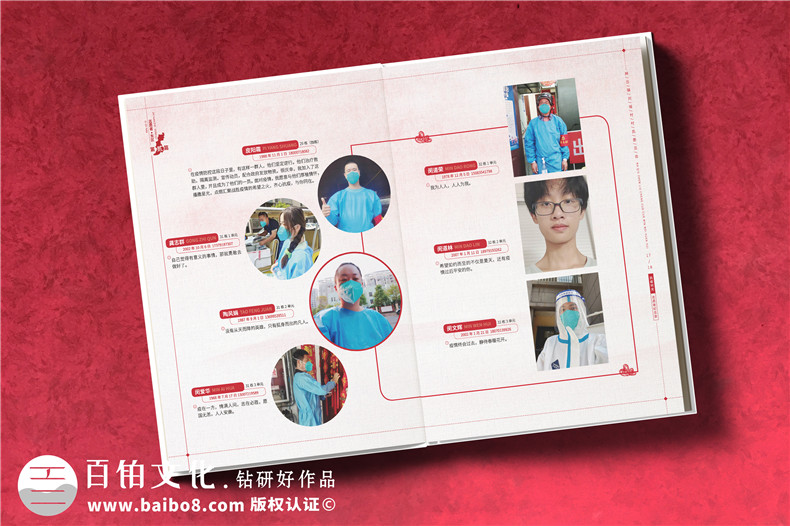 疫情防控志愿者照片制作抗疫圖畫(huà)冊-街道疫情防控紀念冊