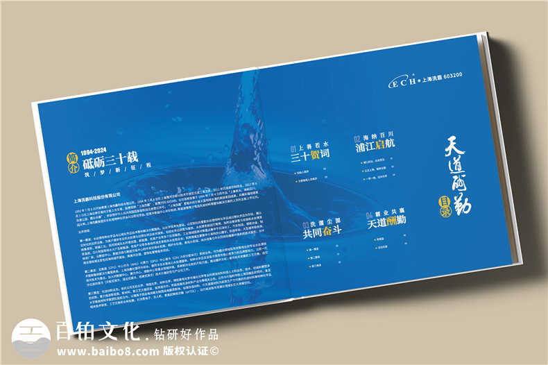 上市集團公司三十周年紀念冊-企業(yè)發(fā)展成果回顧畫(huà)冊設計