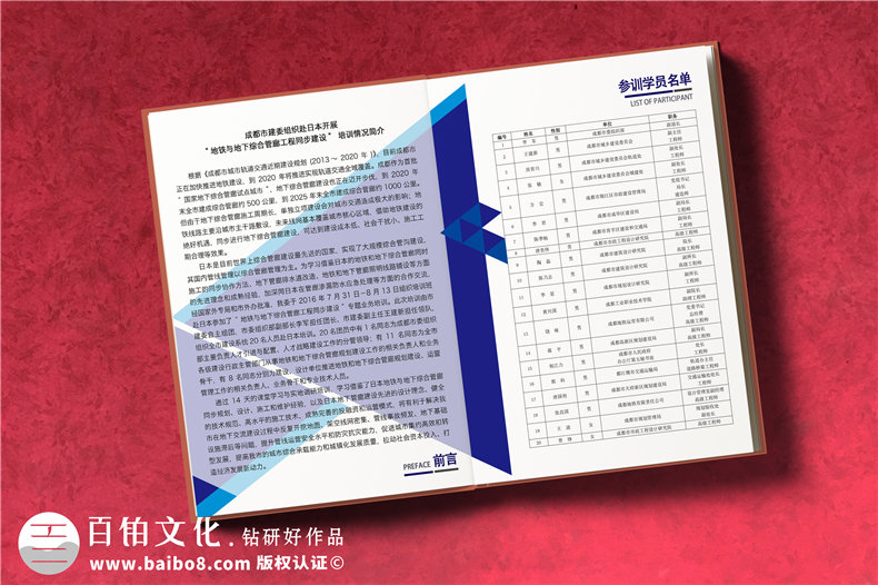 成都出國培訓紀念冊制作-市建委組織赴日培訓