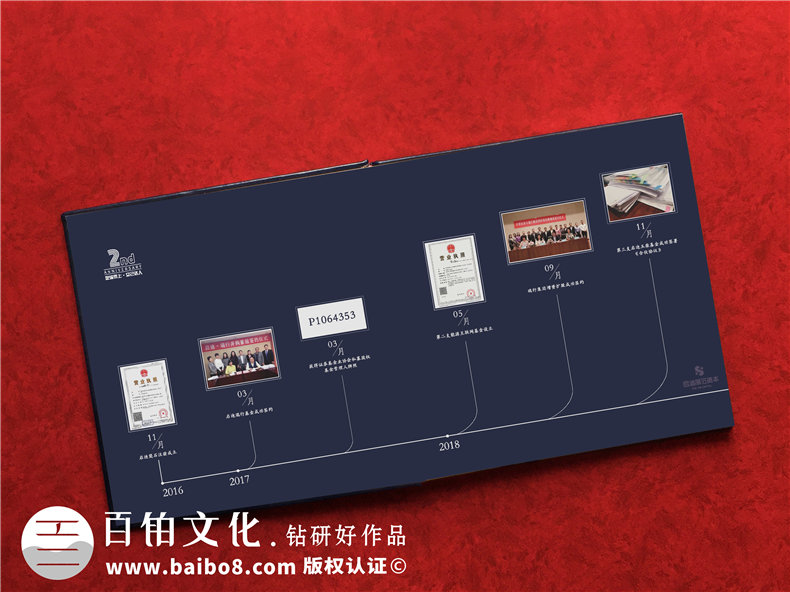 高端企業(yè)周年慶畫(huà)冊設計制作方案賞析-布面燙金紀念相冊案例模板