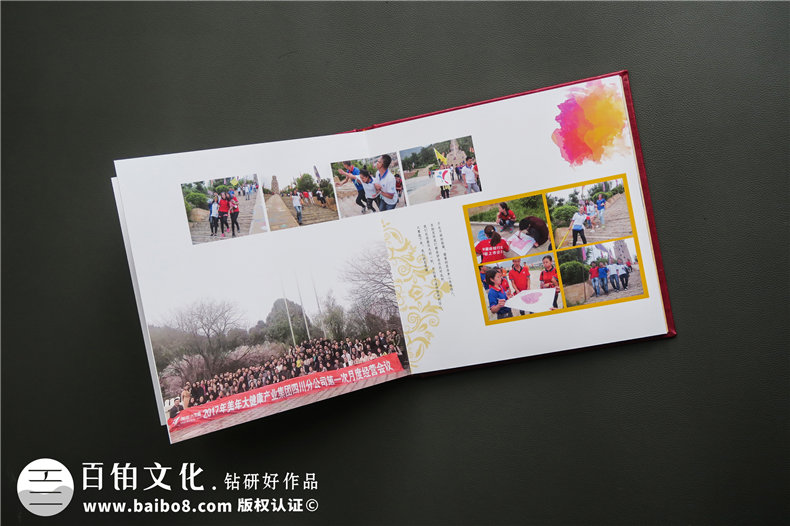 公司年度總結影集-年末單位為功勛員工頒獎做的皮面精裝紀念相冊!