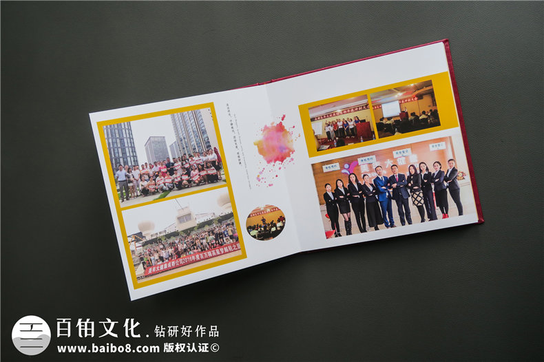 公司年度總結影集-年末單位為功勛員工頒獎做的皮面精裝紀念相冊!