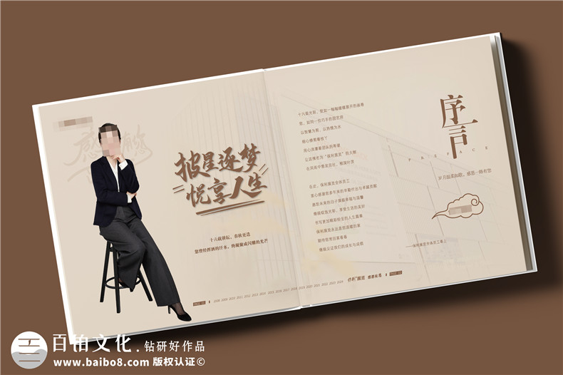 女領(lǐng)導退休/調任/離職/履新/升遷紀念冊設計定制