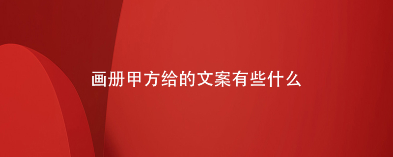 畫(huà)冊甲方給的文案有些什么