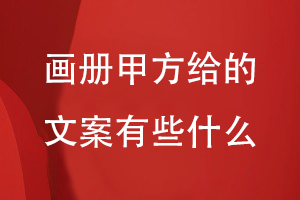 畫(huà)冊甲方給的文案有些什么